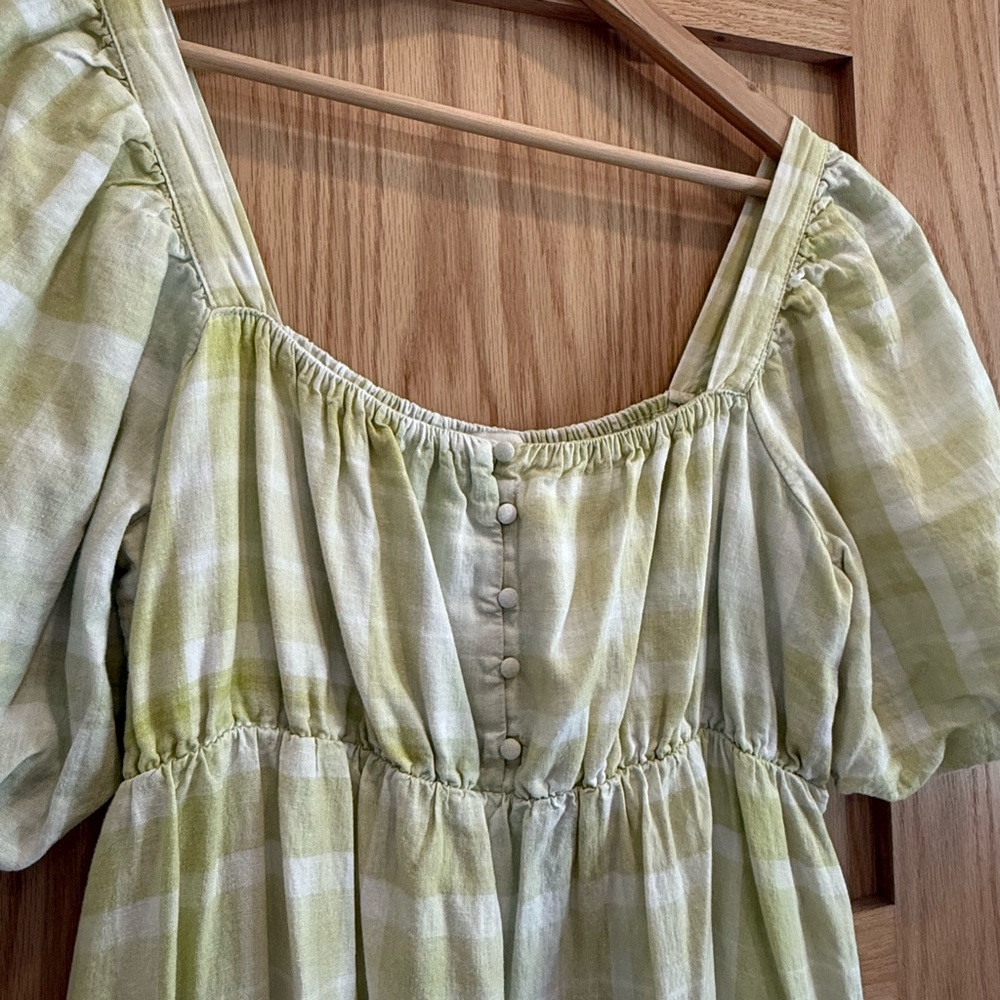 The Lullaby Club Light Green Plaid Maxi Dress - Picture 3 of 6